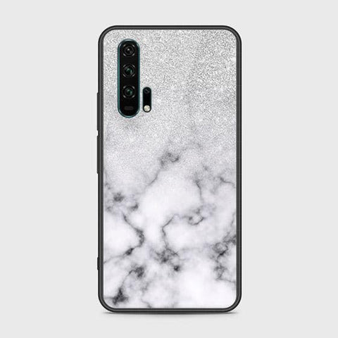 Honor 20 Pro Cover - White Marble Series - HQ Ultra Shine Premium Infinity Glass Soft Silicon Borders Case