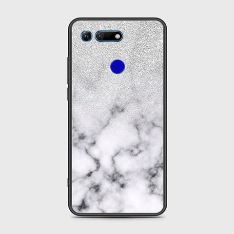 Huawei Honor View 20 Cover - White Marble Series - HQ Ultra Shine Premium Infinity Glass Soft Silicon Borders Case