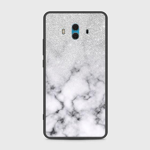 Huawei Mate 10 Cover - White Marble Series - HQ Ultra Shine Premium Infinity Glass Soft Silicon Borders Case