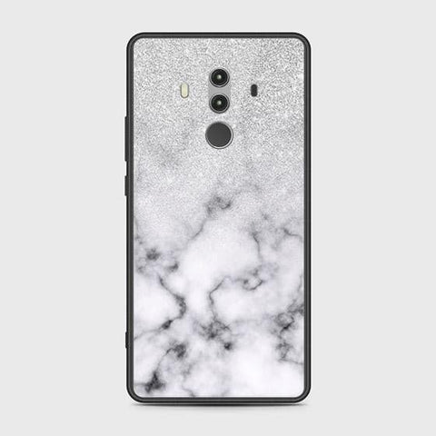 Huawei Mate 10 Pro Cover - White Marble Series - HQ Ultra Shine Premium Infinity Glass Soft Silicon Borders Case