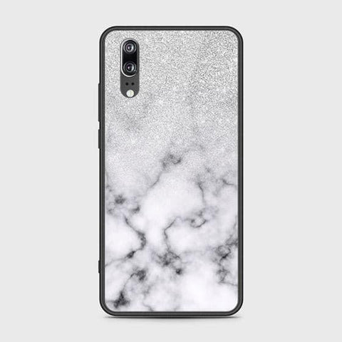 Huawei P20 Cover - White Marble Series - HQ Ultra Shine Premium Infinity Glass Soft Silicon Borders Case