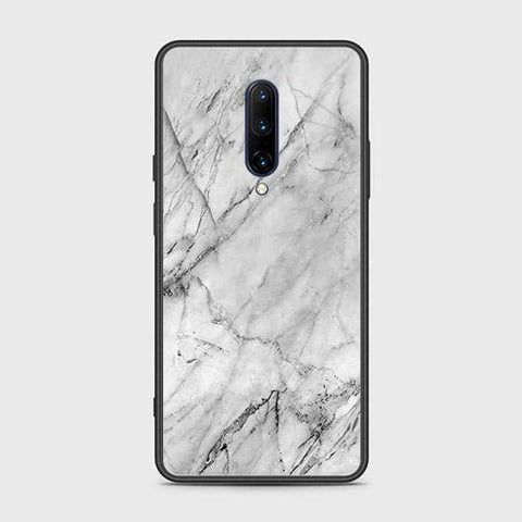 OnePlus 7 Pro Cover - White Marble Series - HQ Ultra Shine Premium Infinity Glass Soft Silicon Borders Case