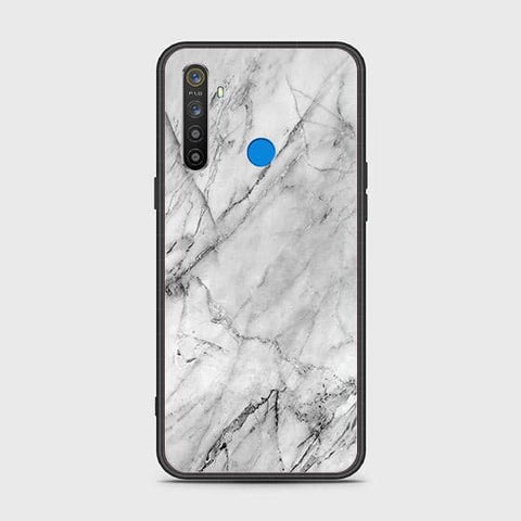 Realme 5i Cover - White Marble Series - HQ Ultra Shine Premium Infinity Glass Soft Silicon Borders Case