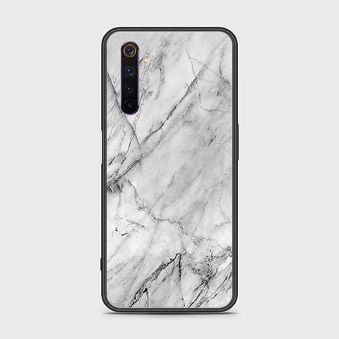 Realme 6 Pro Cover - White Marble Series - HQ Ultra Shine Premium Infinity Glass Soft Silicon Borders Case