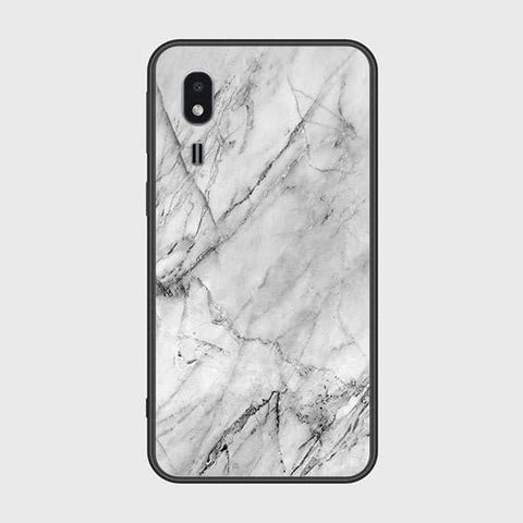 Samsung Galaxy A2 Core Cover - White Marble Series - HQ Ultra Shine Premium Infinity Glass Soft Silicon Borders Case