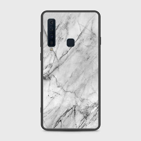 Samsung Galaxy A9 2018 Cover - White Marble Series - HQ Ultra Shine Premium Infinity Glass Soft Silicon Borders Case