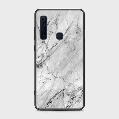Samsung Galaxy A9 2018 Cover - White Marble Series - HQ Ultra Shine Premium Infinity Glass Soft Silicon Borders Case