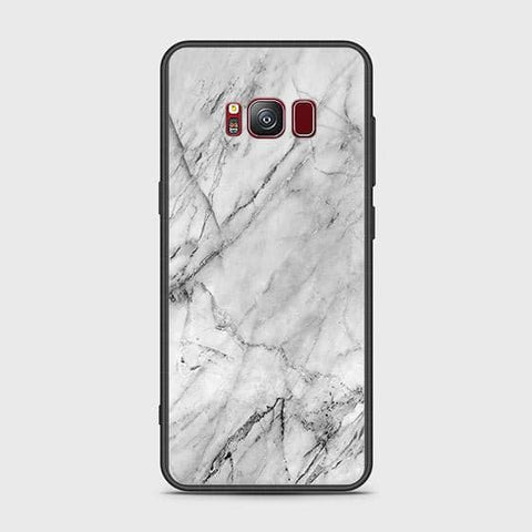 Samsung Galaxy S8 Plus Cover - White Marble Series - HQ Ultra Shine Premium Infinity Glass Soft Silicon Borders Case