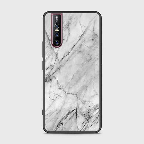 Vivo V15 Pro Cover - White Marble Series - HQ Ultra Shine Premium Infinity Glass Soft Silicon Borders Case