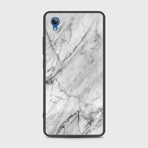 Vivo Y91C Cover - White Marble Series - HQ Ultra Shine Premium Infinity Glass Soft Silicon Borders Case