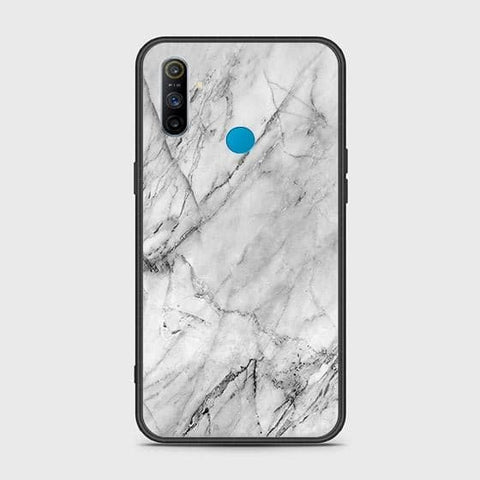 Realme C3 Cover - White Marble Series - HQ Ultra Shine Premium Infinity Glass Soft Silicon Borders Case