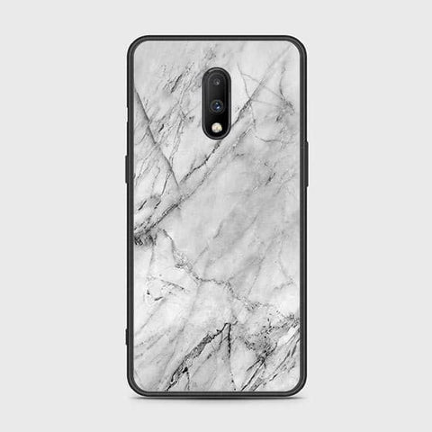 OnePlus 6T Cover - White Marble Series - HQ Ultra Shine Premium Infinity Glass Soft Silicon Borders Case