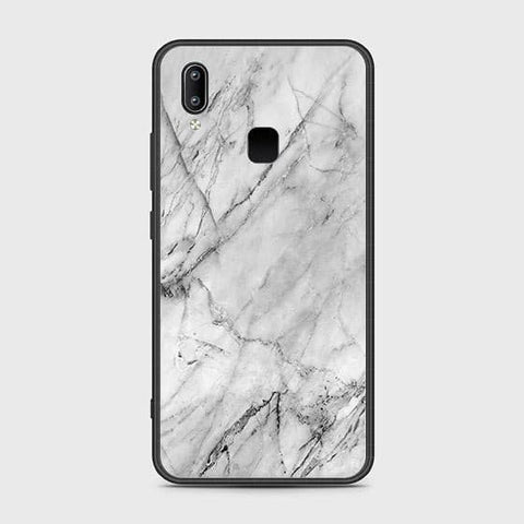 Vivo Y91 Cover - White Marble Series - HQ Ultra Shine Premium Infinity Glass Soft Silicon Borders Case