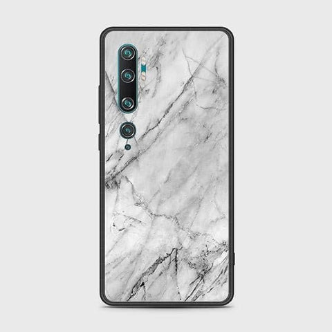 Xiaomi Mi Note 10 Cover - White Marble Series - HQ Ultra Shine Premium Infinity Glass Soft Silicon Borders Case