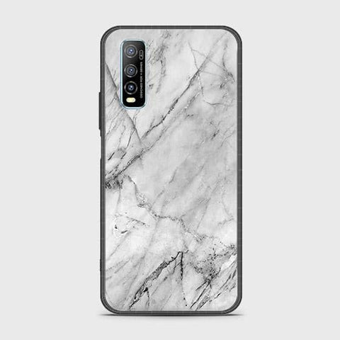 Vivo Y70s Cover - White Marble Series - HQ Ultra Shine Premium Infinity Glass Soft Silicon Borders Case