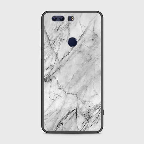 Huawei Honor 8 Cover - White Marble Series - HQ Ultra Shine Premium Infinity Glass Soft Silicon Borders Case