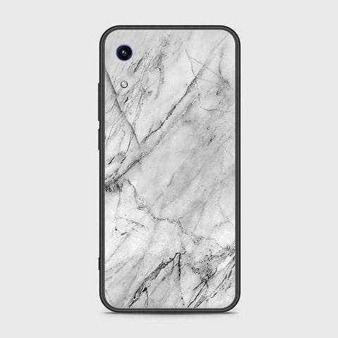 Huawei Honor 8A Cover - White Marble Series - HQ Ultra Shine Premium Infinity Glass Soft Silicon Borders Case