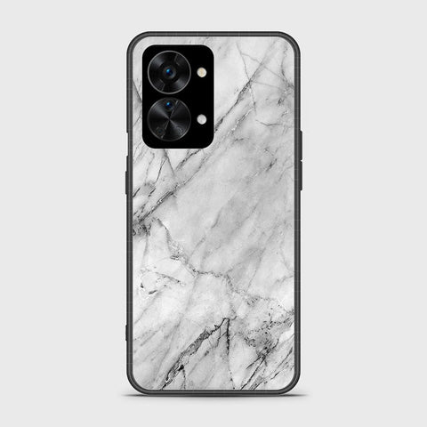 OnePlus Nord 2T Cover - White Marble Series - HQ Ultra Shine Premium Infinity Glass Soft Silicon Borders Case