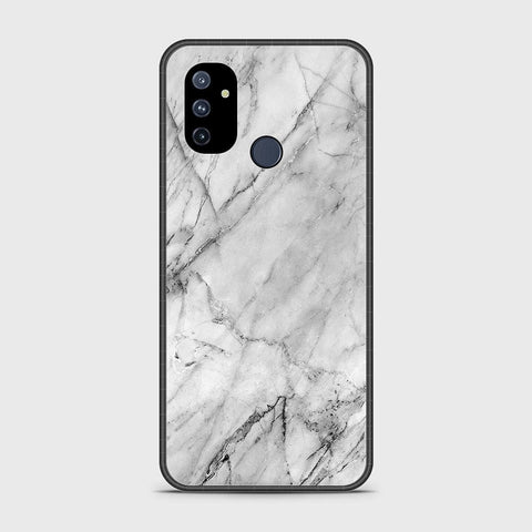 OnePlus Nord N100 Cover- White Marble Series - HQ Ultra Shine Premium Infinity Glass Soft Silicon Borders Case