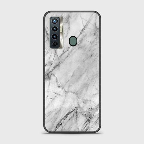 Tecno Camon 17 Cover - White Marble Series - HQ Ultra Shine Premium Infinity Glass Soft Silicon Borders Case