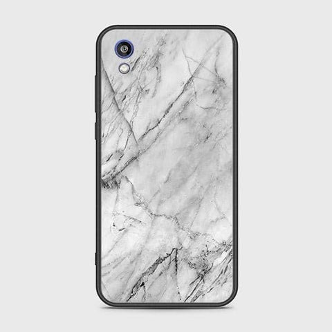 Huawei Y5 2019 Cover - White Marble Series - HQ Ultra Shine Premium Infinity Glass Soft Silicon Borders Case