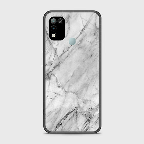 Infinix Hot 11 Play Cover- White Marble Series - HQ Ultra Shine Premium Infinity Glass Soft Silicon Borders Case
