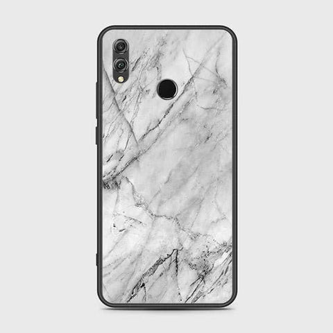 Huawei Honor 8X Cover - White Marble Series - HQ Ultra Shine Premium Infinity Glass Soft Silicon Borders Case
