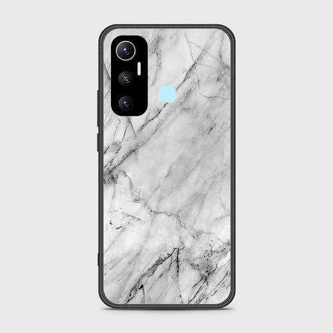 Infinix Hot 11 Cover- White Marble Series - HQ Ultra Shine Premium Infinity Glass Soft Silicon Borders Case