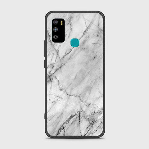 Infinix Hot 9 Play Cover- White Marble Series - HQ Ultra Shine Premium Infinity Glass Soft Silicon Borders Case