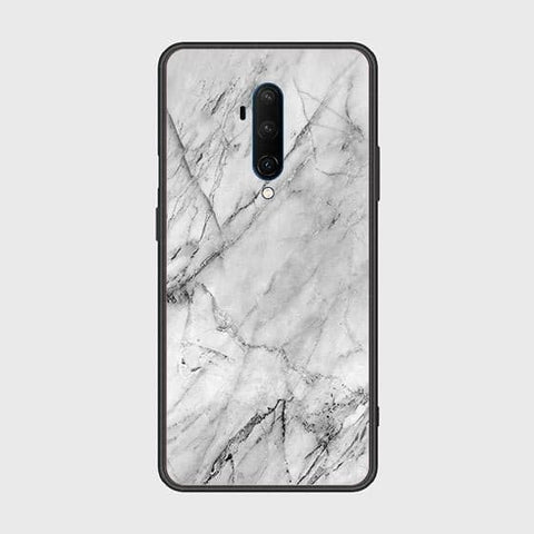 OnePlus 7T Pro Cover - White Marble Series - HQ Ultra Shine Premium Infinity Glass Soft Silicon Borders Case