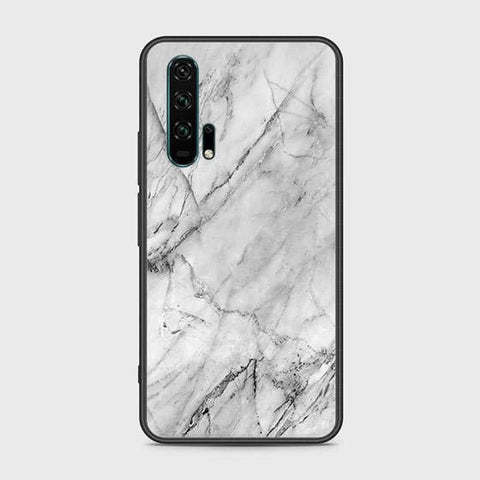 Honor 20 Pro Cover - White Marble Series - HQ Ultra Shine Premium Infinity Glass Soft Silicon Borders Case