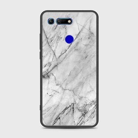 Huawei Honor View 20 Cover - White Marble Series - HQ Ultra Shine Premium Infinity Glass Soft Silicon Borders Case