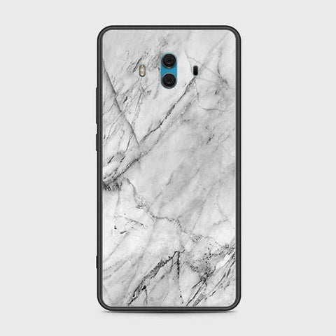 Huawei Mate 10 Cover - White Marble Series - HQ Ultra Shine Premium Infinity Glass Soft Silicon Borders Case