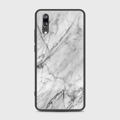 Huawei P20 Cover - White Marble Series - HQ Ultra Shine Premium Infinity Glass Soft Silicon Borders Case