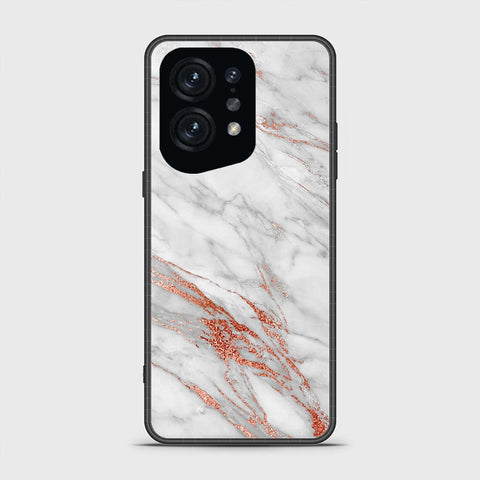 Oppo Find X5 Cover - White Marble Series - HQ Ultra Shine Premium Infinity Glass Soft Silicon Borders Case