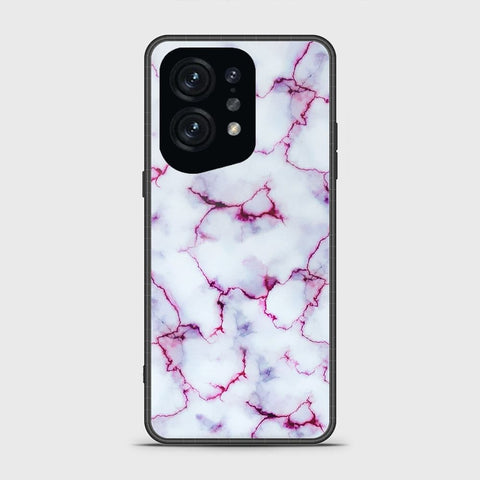 Oppo Find X5 Cover - White Marble Series - HQ Ultra Shine Premium Infinity Glass Soft Silicon Borders Case