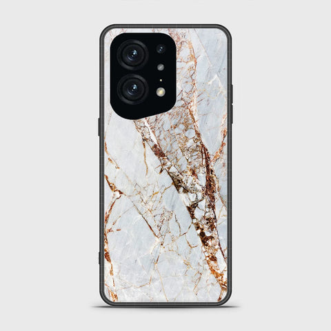 Oppo Find X5 Pro Cover - White Marble Series - HQ Ultra Shine Premium Infinity Glass Soft Silicon Borders Case