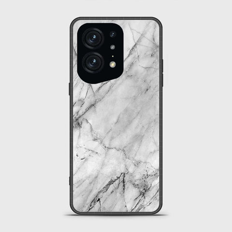 Oppo Find X5 Pro Cover - White Marble Series - HQ Ultra Shine Premium Infinity Glass Soft Silicon Borders Case