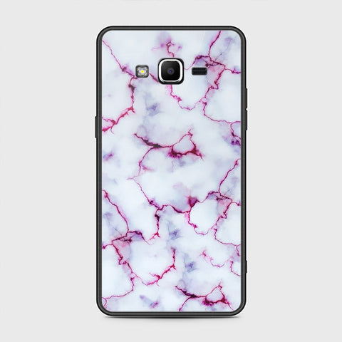 Samsung Galaxy Grand Prime Cover- White Marble Series - HQ Ultra Shine Premium Infinity Glass Soft Silicon Borders Case