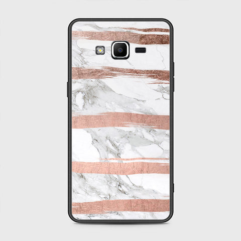 Samsung Galaxy Grand Prime Cover- White Marble Series - HQ Ultra Shine Premium Infinity Glass Soft Silicon Borders Case
