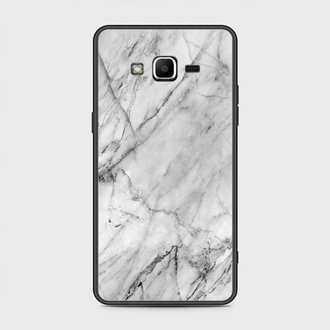 Samsung Galaxy Grand Prime Cover- White Marble Series - HQ Ultra Shine Premium Infinity Glass Soft Silicon Borders Case