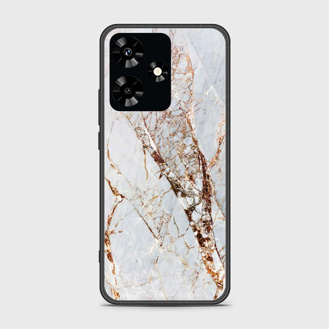 Infinix Hot 30 Cover- White Marble Series - HQ Ultra Shine Premium Infinity Glass Soft Silicon Borders Case