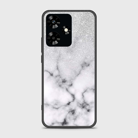 Infinix Hot 30 Cover- White Marble Series - HQ Ultra Shine Premium Infinity Glass Soft Silicon Borders Case