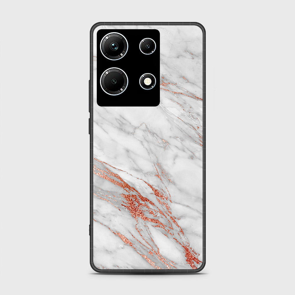 Infinix Note 30 Pro Cover- White Marble Series - HQ Ultra Shine Premium Infinity Glass Soft Silicon Borders Case (Fast Delivery) (H)