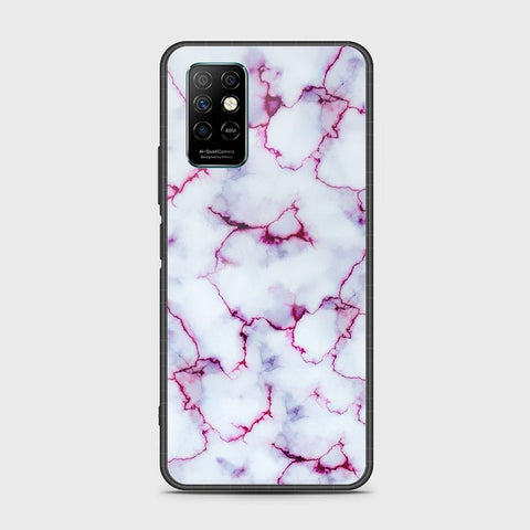 Infinix Note 8i Cover- White Marble Series - HQ Ultra Shine Premium Infinity Glass Soft Silicon Borders Case