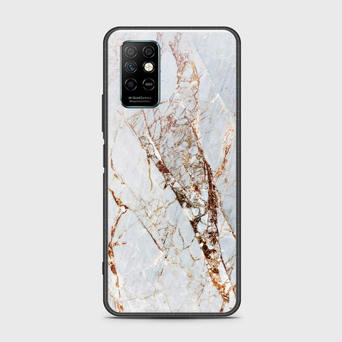 Infinix Note 8i Cover- White Marble Series - HQ Ultra Shine Premium Infinity Glass Soft Silicon Borders Case
