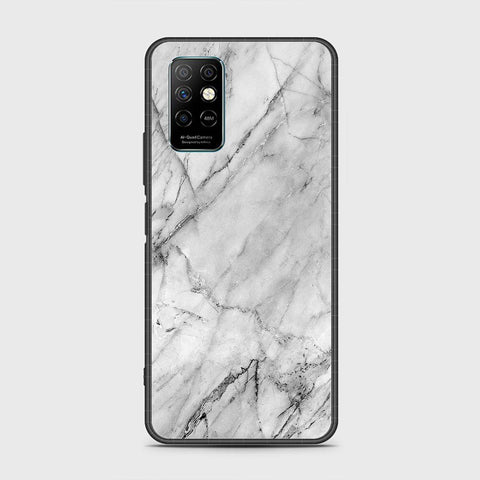 Infinix Note 8i Cover- White Marble Series - HQ Ultra Shine Premium Infinity Glass Soft Silicon Borders Case