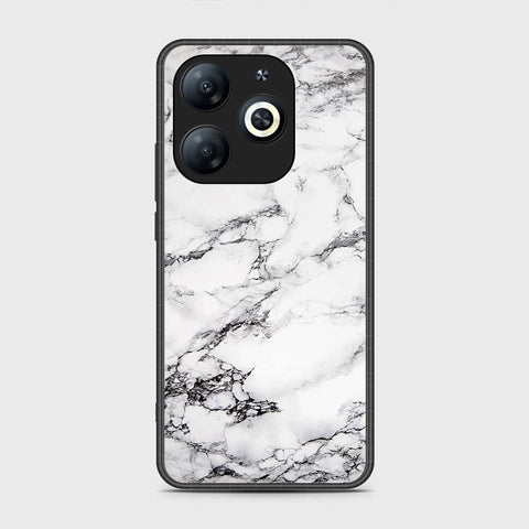 Infinix Smart 8 Cover- White Marble Series - HQ Ultra Shine Premium Infinity Glass Soft Silicon Borders Case