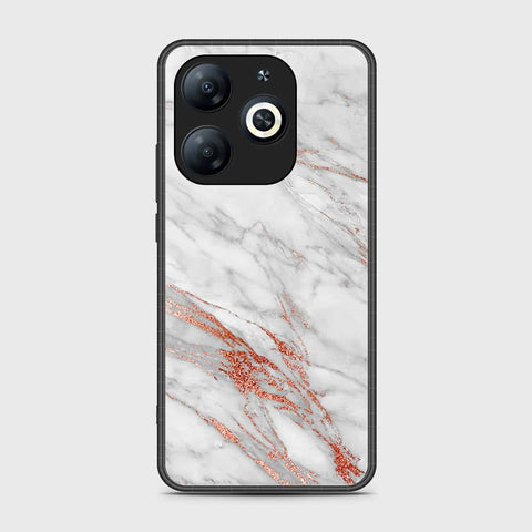 Tecno Pop 8 Cover- White Marble Series - HQ Ultra Shine Premium Infinity Glass Soft Silicon Borders Case