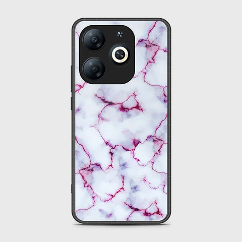 Infinix Smart 8 Cover- White Marble Series - HQ Ultra Shine Premium Infinity Glass Soft Silicon Borders Case